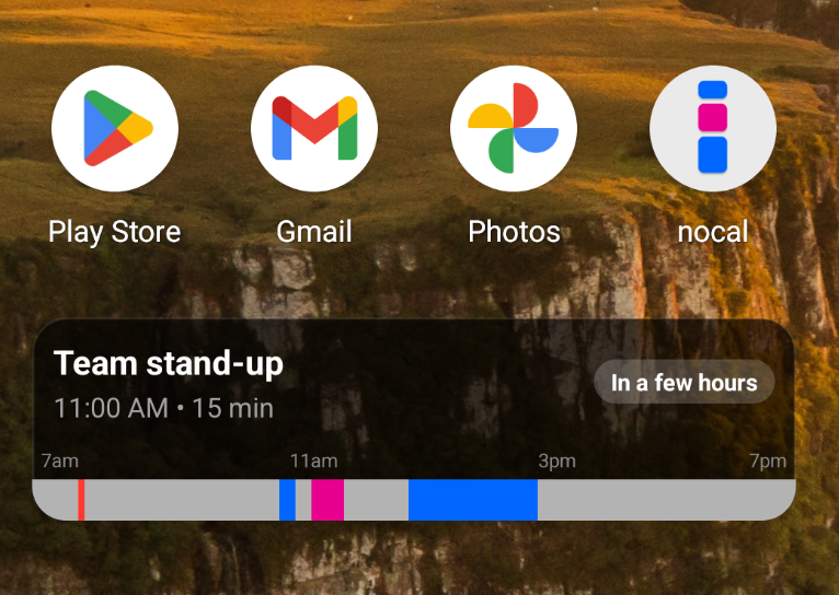 nocal Android home screen widget