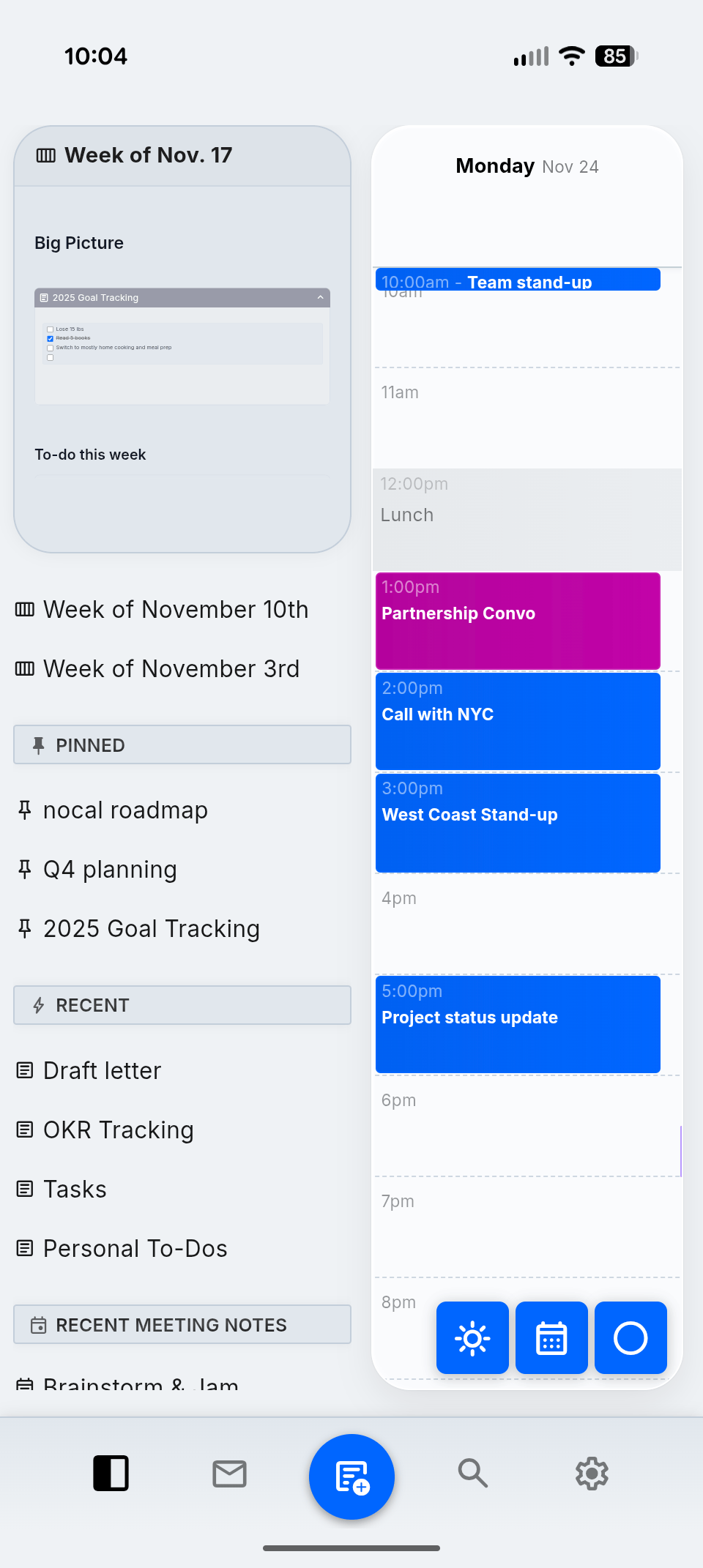 nocal mobile app in light mode